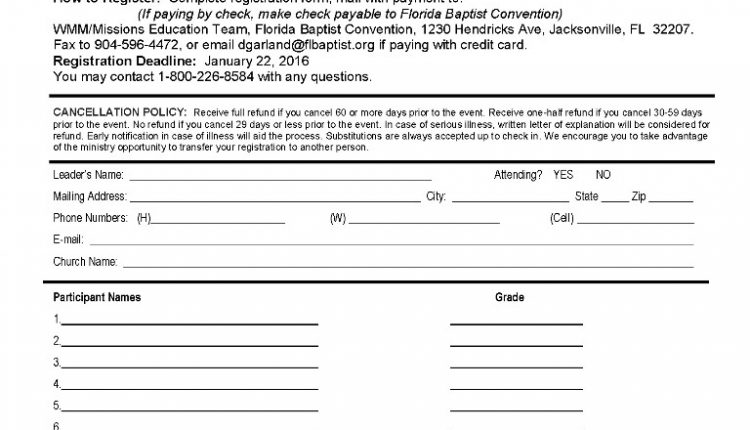 2016 Love in Action Registration Form