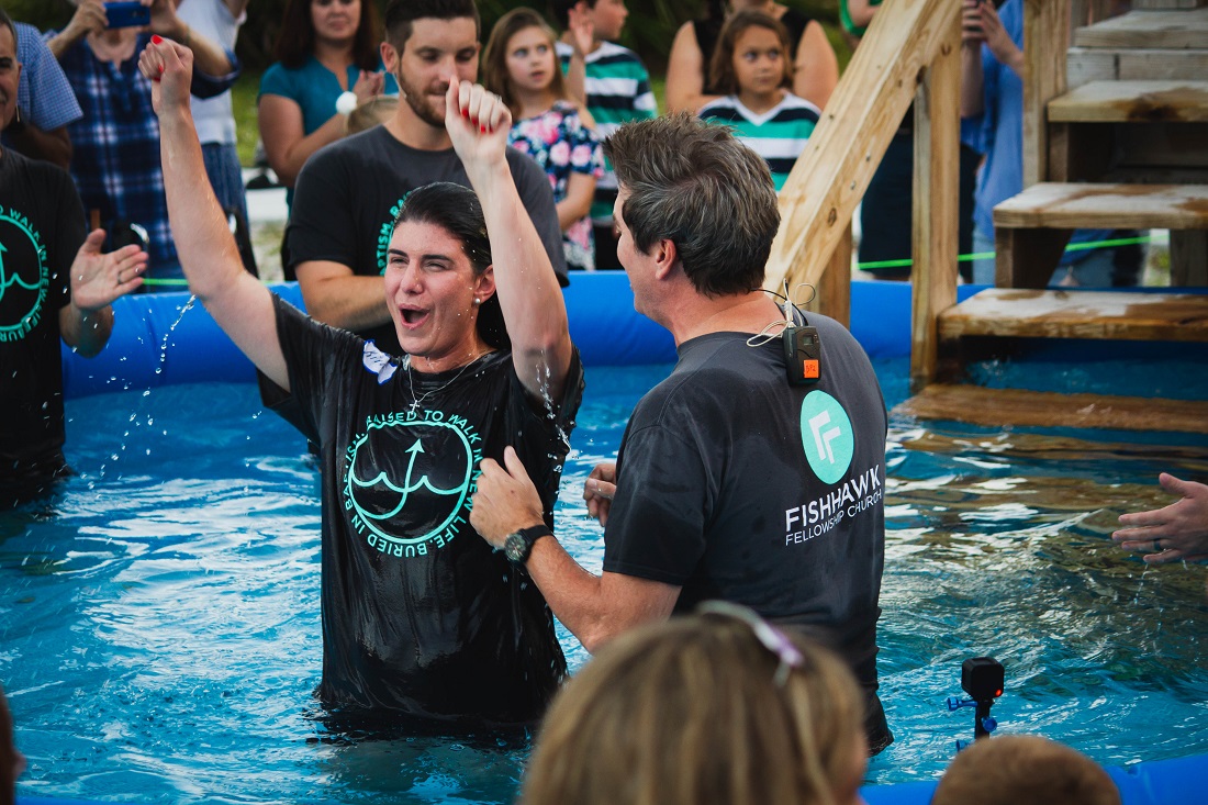 Historic baptisms at Fishhawk Fellowship, Lithia Florida