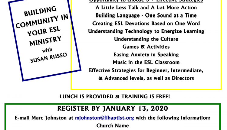 2020 Central Region ESL Advanced Training Flyer