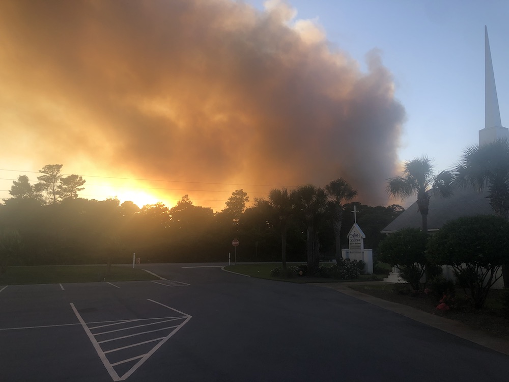 Churches respond after wildfire destroys portions of Walton County