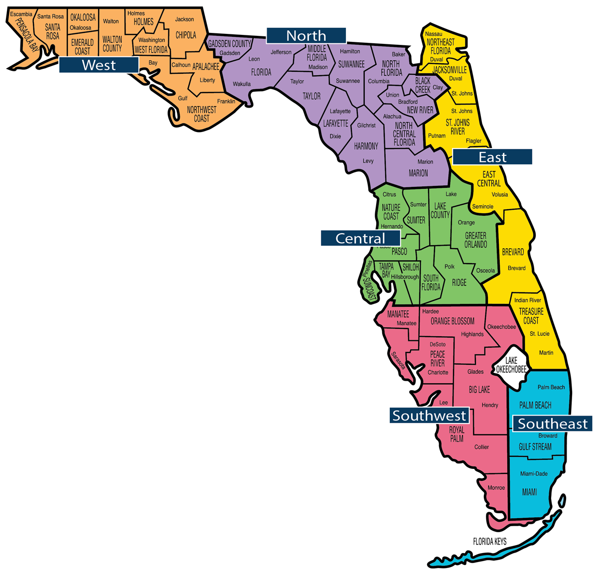 Florida Map - Florida Baptist Convention | FBC